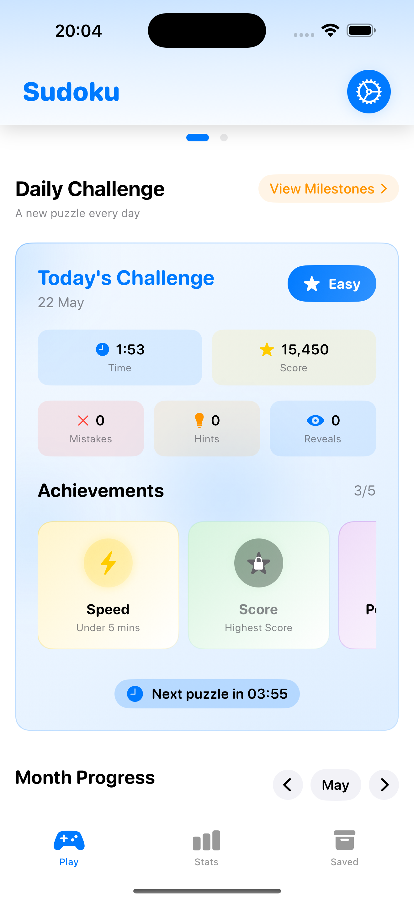 Stats screen